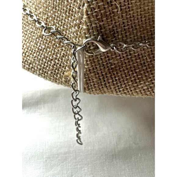 Boho Inspired Silver Tone Necklace Yellow Beads Tribal Pattern Free Spirit - Picture 8 of 8